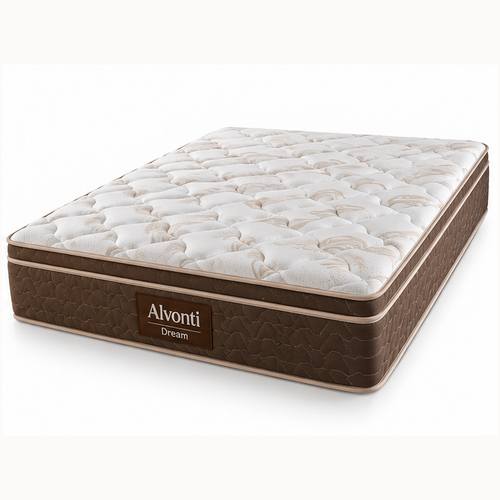 Colchão Casal Vorzelli Dream – Conforto e Elegância Premium Branco e Marrom