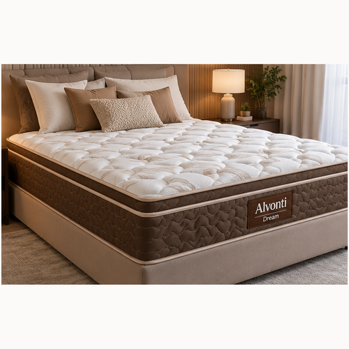 Colchão Casal Vorzelli Dream – Conforto e Elegância Premium Branco e Marrom