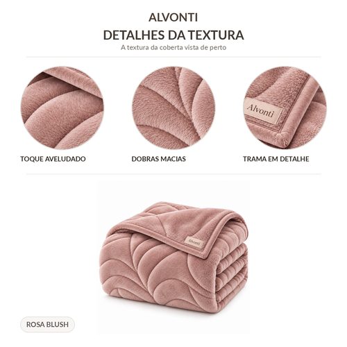 Cobertor Vorzelli Premium Rosa Blush – Luxo, Delicadeza e Conforto